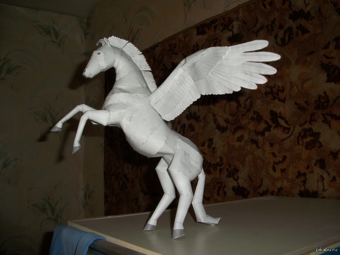 White Pegasus - Talisman for the Year of the Horse :) - My, Papercraft, Pegasus, Year of the Horse