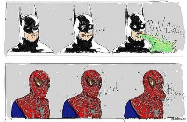 Костюм Бетмена VS Костюм Человека паука