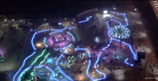 Рекорд России. Ледовый городок в Омске.