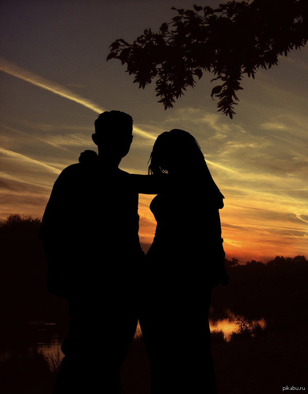 Just a photo of a couple in love - Love, Sunset, Shadow