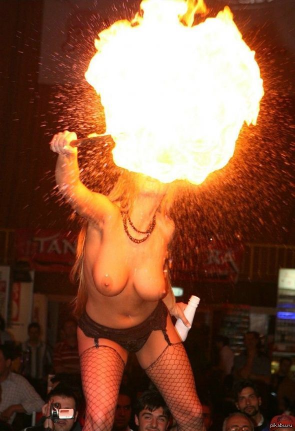 Fire, boobs, you can watch forever) - NSFW, Boobs, Fire