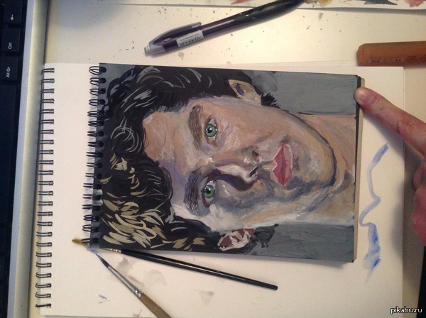 Don't have your own Benedict? - My, Serials, Benedict Cumberbatch, Sherlock Holmes, Gouache, Drawing, My