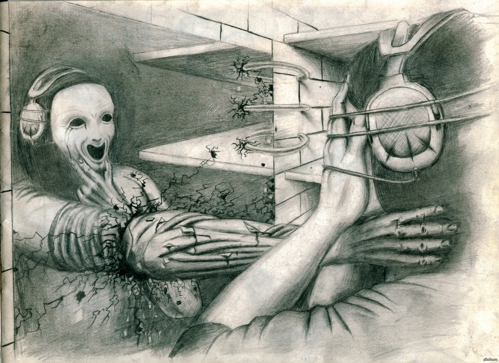 Жизнь психически больного. Ханс Принцхорн живопись душевнобольных. Странные рисунки.