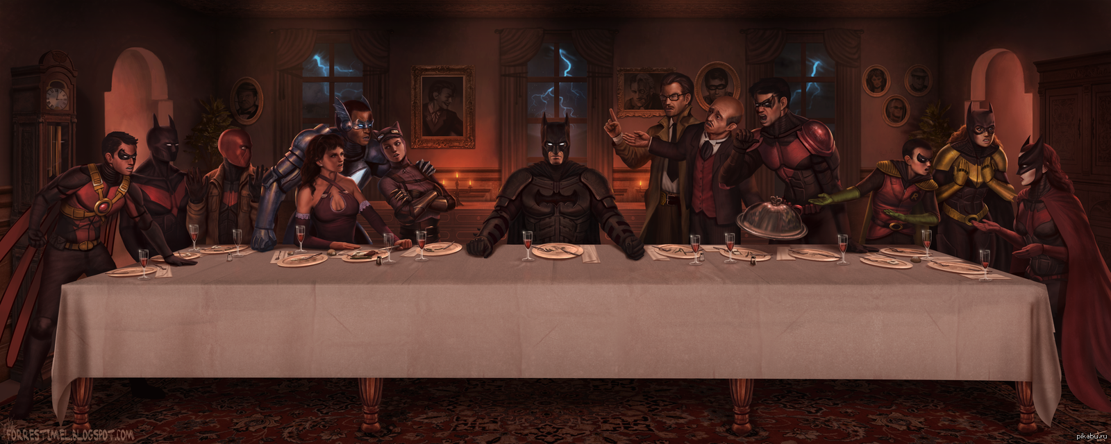 Тайный злодей. Тайная вечеря Марвел. Family dinner Batman. Злодеи за столом. Супергерои сидят за столом.