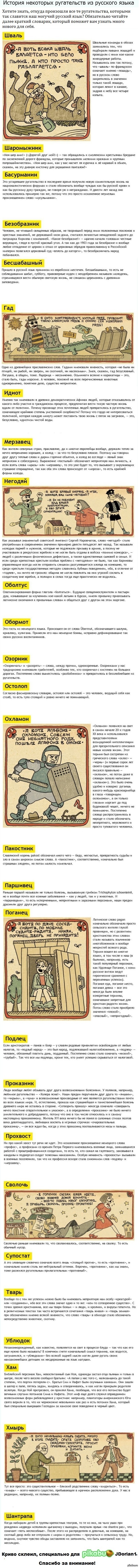 История некоторых ругательств из русского языка