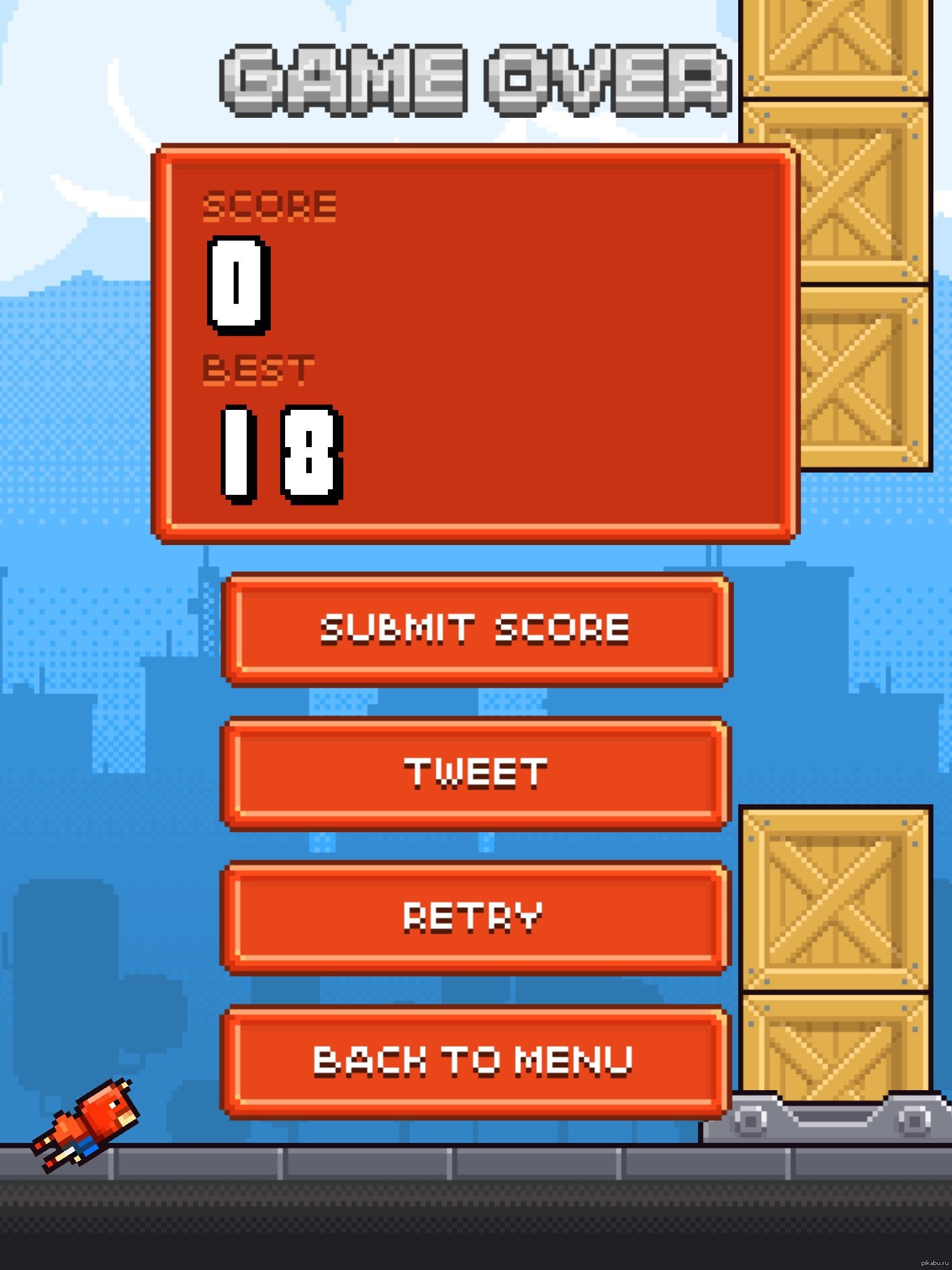Ваш flappy bird - для нубов. Наберите в Ironpants, как я :) | Пикабу