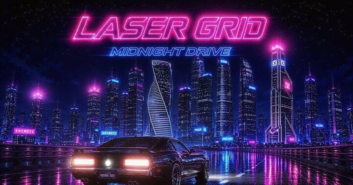 [synthwave] Laser Grid - Midnight Drive - My, Video VK, Electonic music, Synthwave, Rock, Video