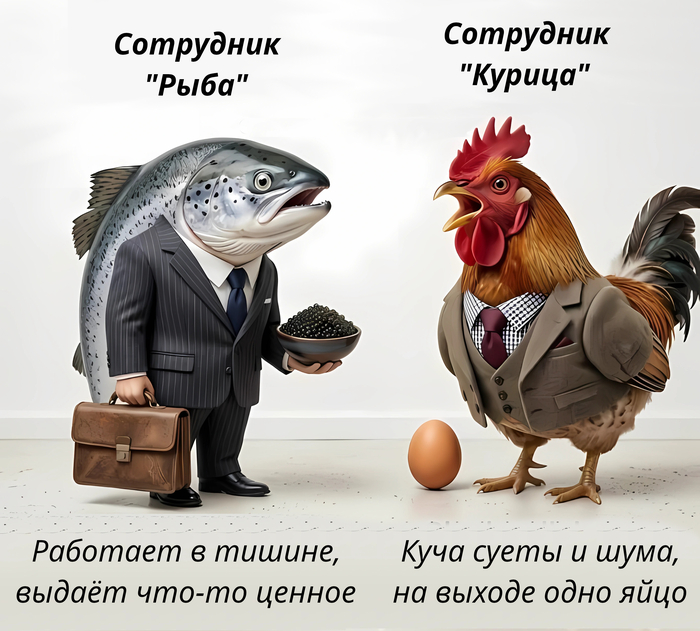 Сотрудник "Рыба" против сотрудника "Курица"