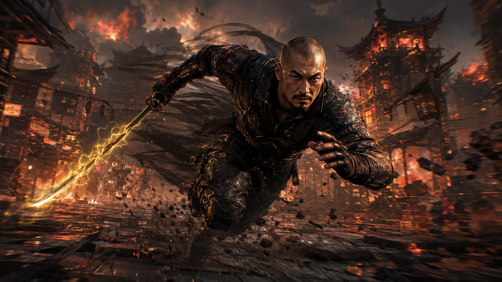В пылу битвы - Моё, Контент нейросетей, Арты нейросетей, Shadow Warrior