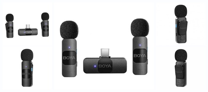 Беспроводная система Boya BY-V20, 2.4 ГГц, TX+TX+RX, USB-C, для интервью