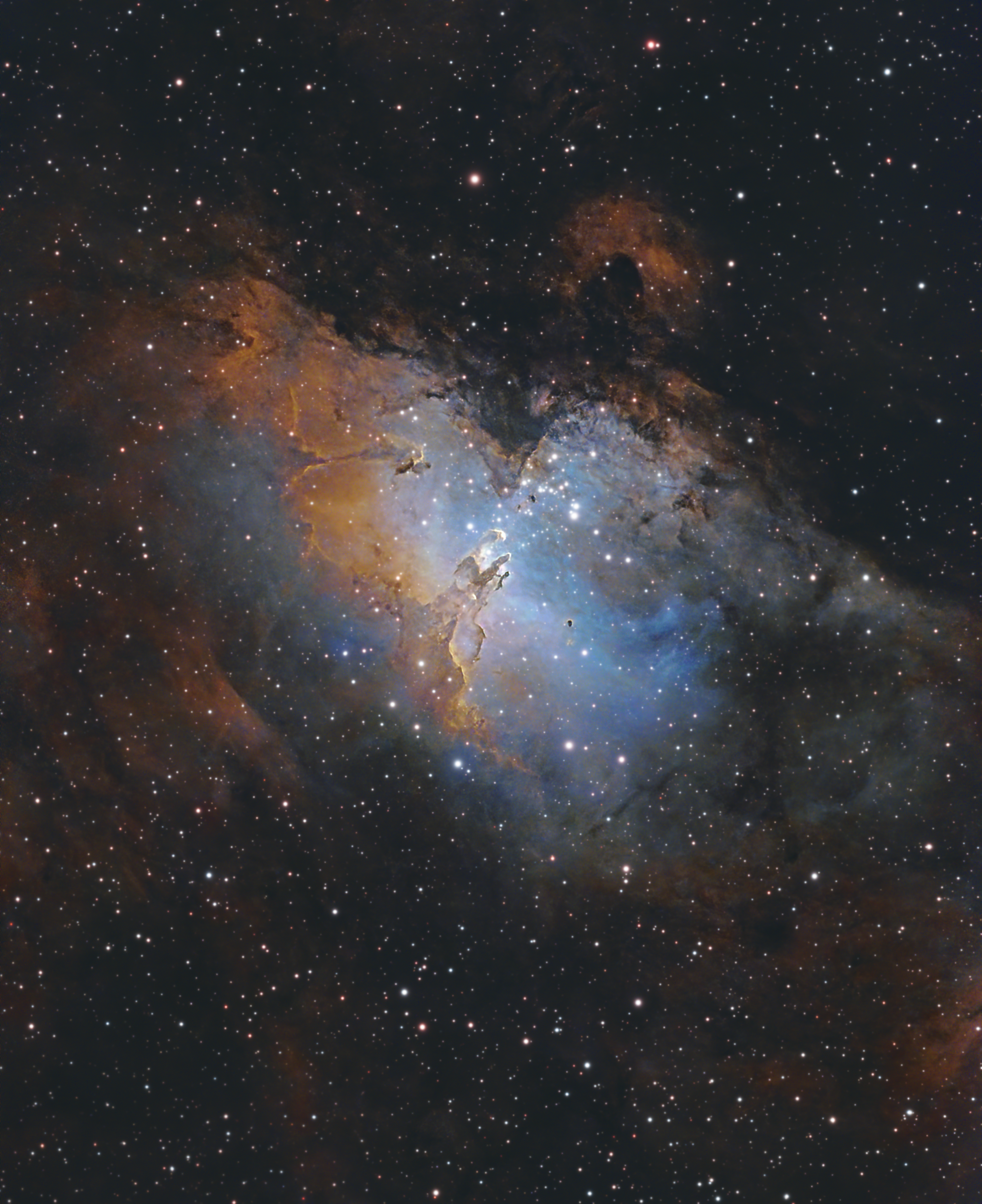 Messier 16. Туманность Орел и Столпы творения - Серия Астрофотографии, Моё, Телескоп, Астрономия, Туманность, Длиннопост