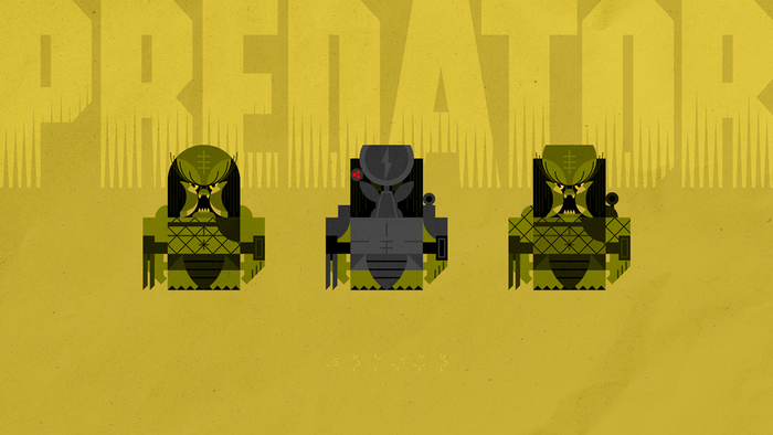 Predator 1987 Chibi Character Design: Cute Geometric Cartoon Art By ARTRASIM