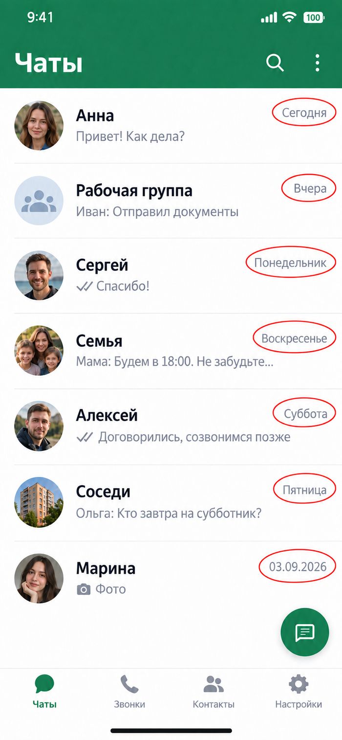 Зачем WhatsApp прячет даты?