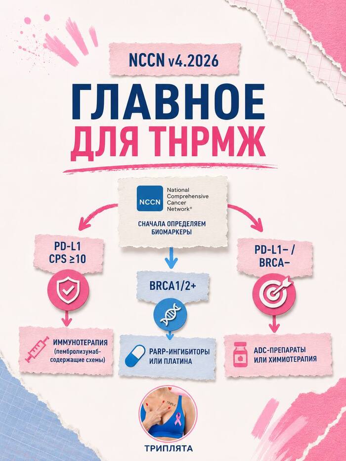 Главное из обновленных рекомендаций для тройного негативного рака молочной железы