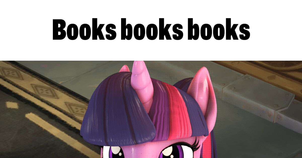 Books-books-books - My little pony, Twilight sparkle, GIF
