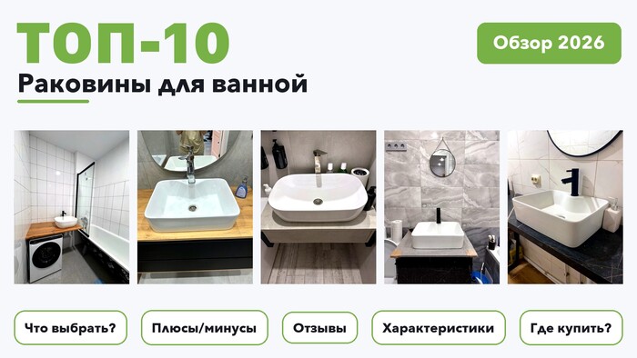 Популярные раковины для ванной 2026 по более 690 отзывам реальных покупателей