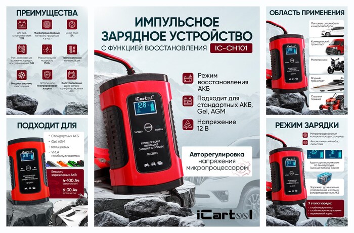 ���������� �������� ���������� 12� � �������� �������������� iCartool IC-CH101