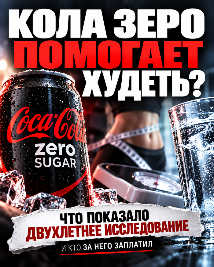 Вода проиграла коле без сахара? Ученые два года поили худеющих газировкой, но в исследовании есть один жирный нюанс