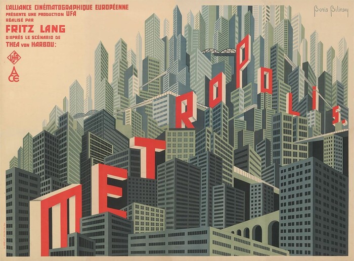 Киноафиша фильма «Метрополиса» Фрица Ланга (1927)