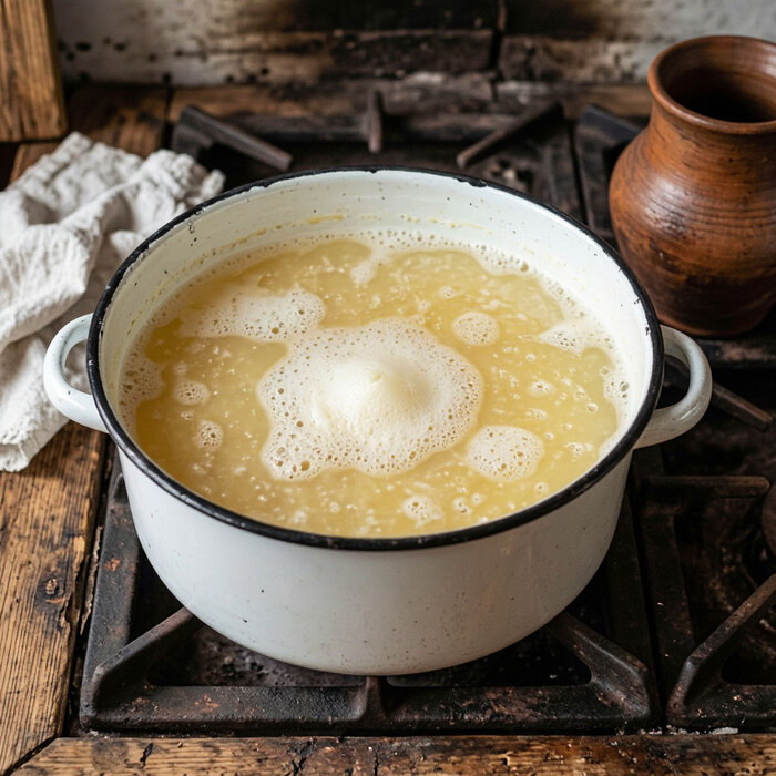 Кипячёное молоко у бабушки с плёнкой, за которую дрались ложками