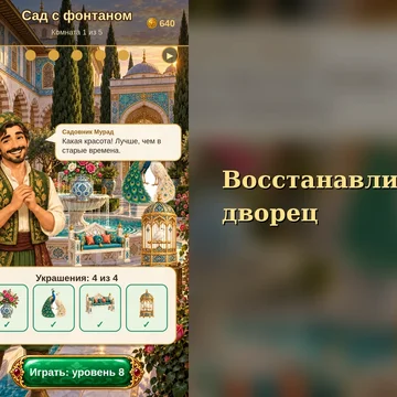 Маджонг-пасьянс: собирай пары и восстанови роскошный дворец (скриншот 4)